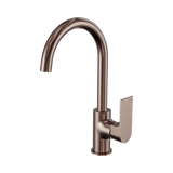 An image of Nero Tapware Bianca Kitchen Mixer Gooseneck Spout Brushed Bronze