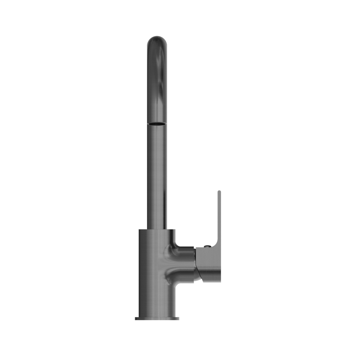 An image of Nero Tapware Bianca Kitchen Mixer Gooseneck Spout Gun Metal