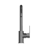 An image of Nero Tapware Bianca Kitchen Mixer Gooseneck Spout Gun Metal