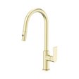 An image of Nero Tapware Bianca Pull Out Sink Mixer With Vegie Spray Function Brushed Gold