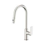 An image of Nero Tapware Bianca Pull Out Sink Mixer With Vegie Spray Function Brushed Nickel
