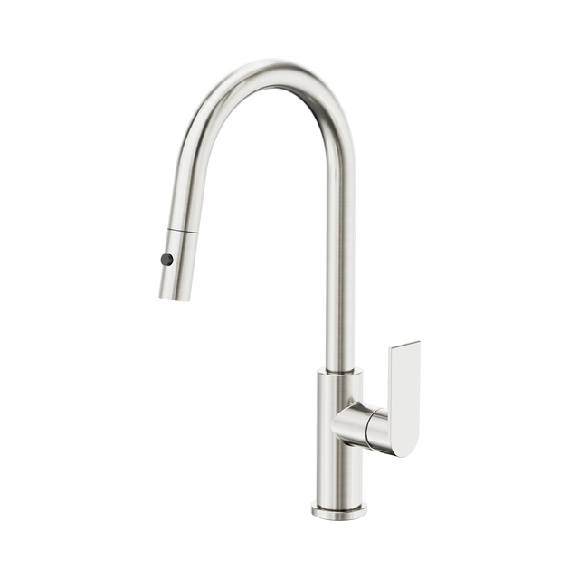 An image of Nero Tapware Bianca Pull Out Sink Mixer With Vegie Spray Function Brushed Nickel
