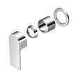 An image of Nero Tapware Bianca Shower Mixer 60mm Plate Trim Kits Only Chrome
