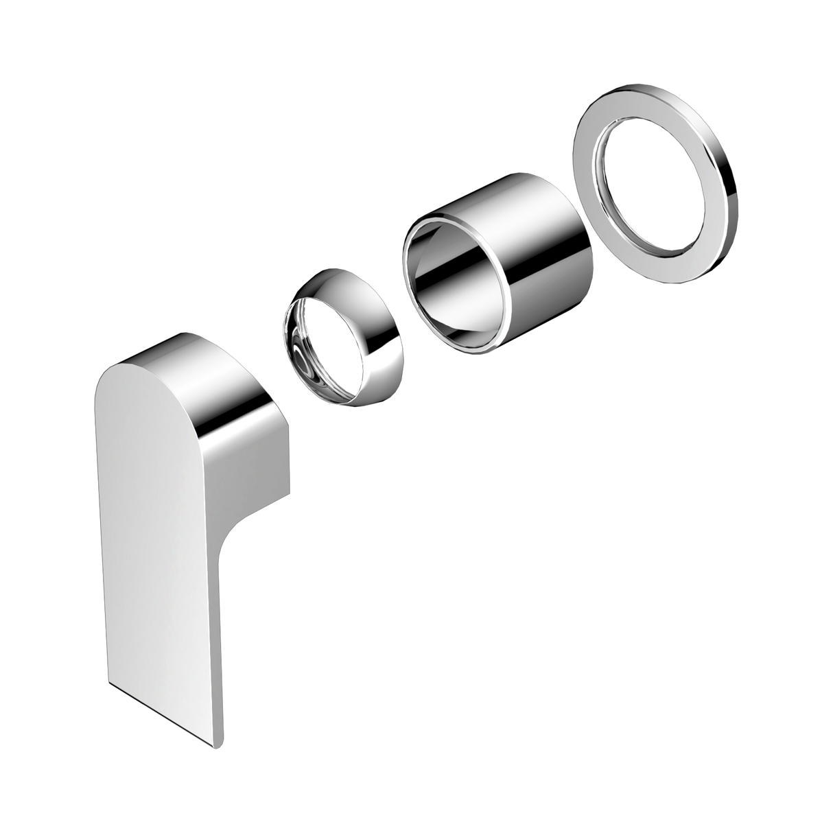 An image of Nero Tapware Bianca Shower Mixer 60mm Plate Trim Kits Only Chrome