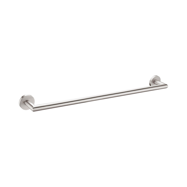 An image of Nero Tapware Dolce Single Towel Rail 700mm Brushed Nickel