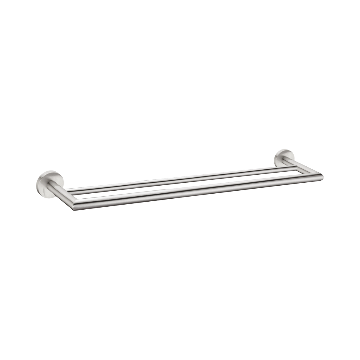 An image of Nero Tapware Dolce Double Towel Rail 700mm Brushed Nickel