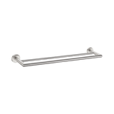 An image of Nero Tapware Dolce Double Towel Rail 700mm Brushed Nickel