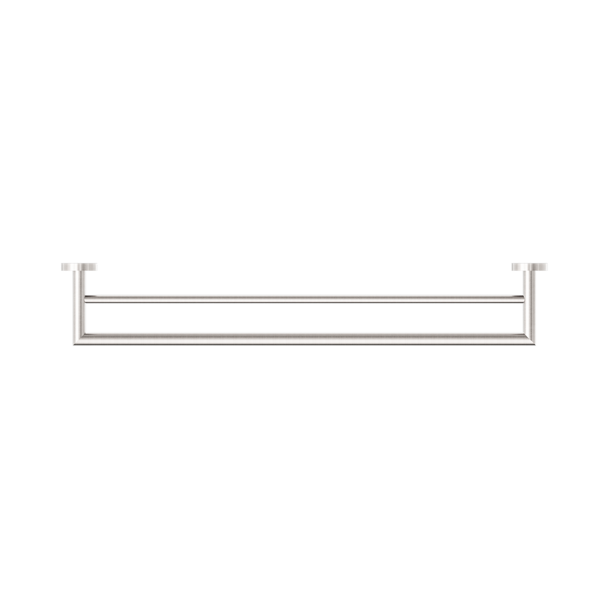 An image of Nero Tapware Dolce Double Towel Rail 700mm Brushed Nickel