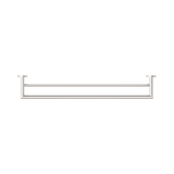 An image of Nero Tapware Dolce Double Towel Rail 700mm Brushed Nickel