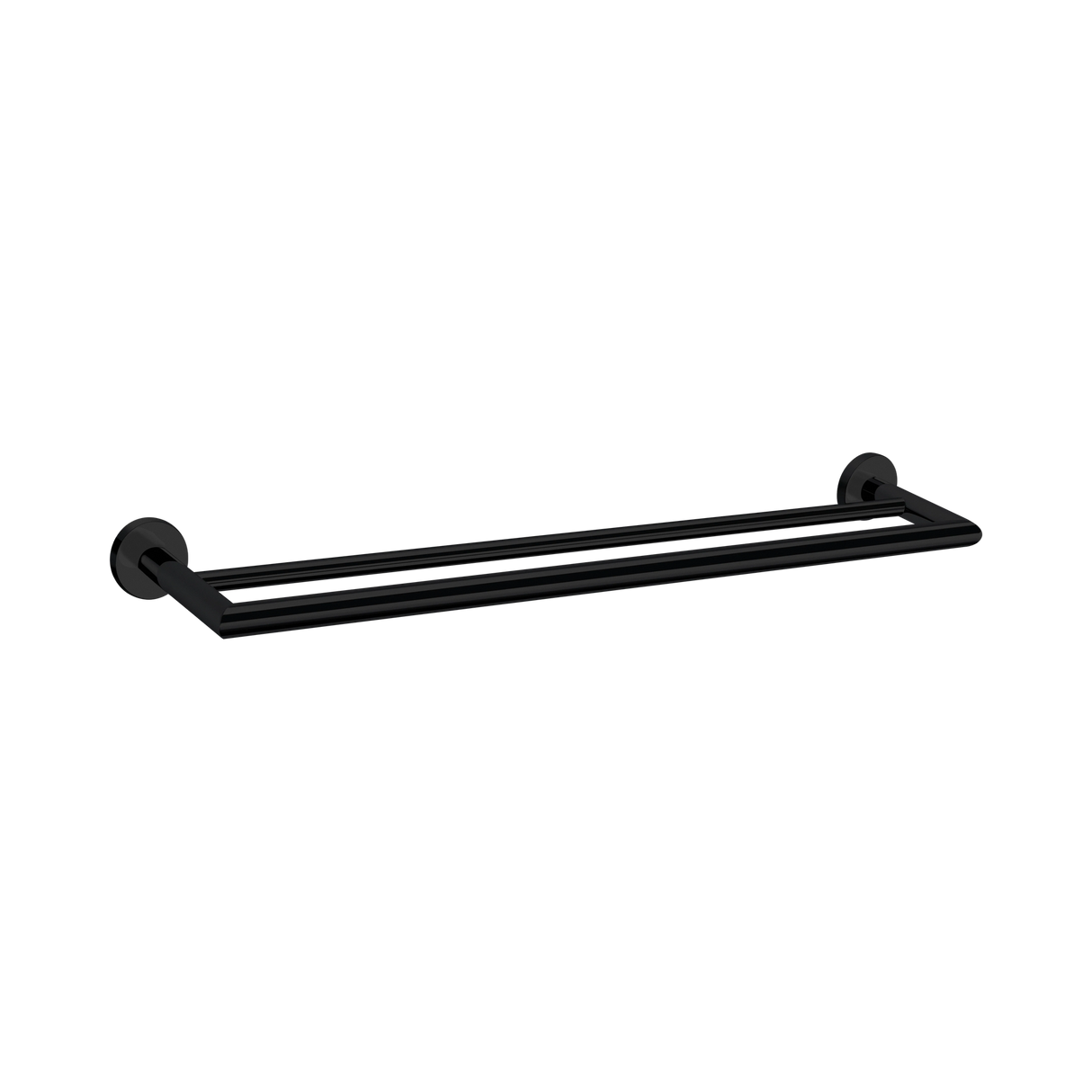 An image of Nero Tapware Dolce Double Towel Rail 700mm Matte Black