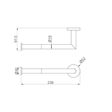 A line drawing of Nero Tapware Dolce Hand Towel Rail Brushed Nickel
