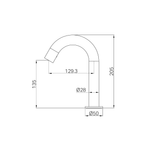 A line drawing of Nero Tapware Mecca Sensor Tap Matte Black