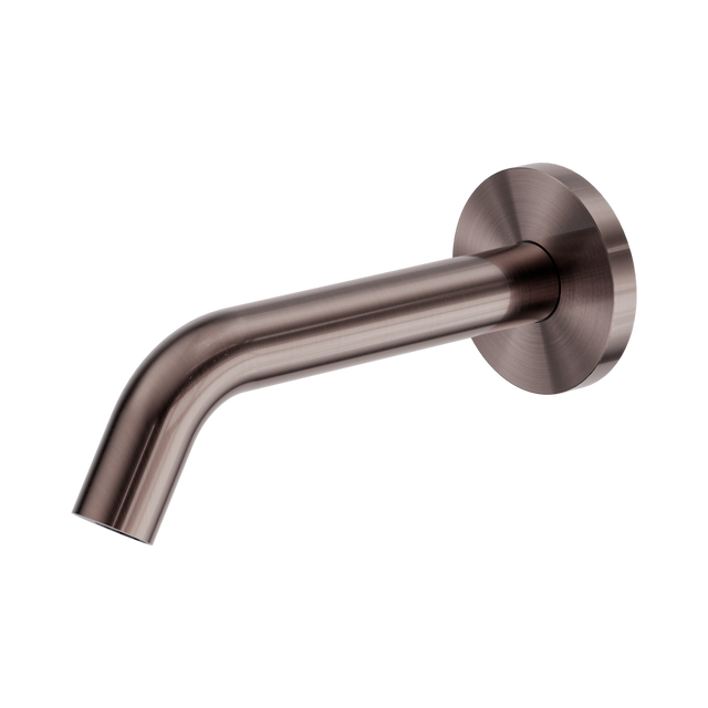 An image of Nero Tapware Mecca Wall-Mounted Sensor Tap with 80mm Wall Plate Brushed Bronze