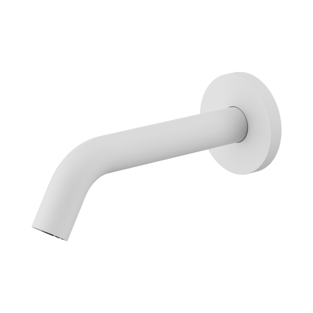 An image of Nero Tapware Mecca Wall-Mounted Sensor Tap with 80mm Wall Plate Matte White