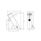 A line drawing of Nero Tapware Commercial Sensor Mixer Brushed Nickel