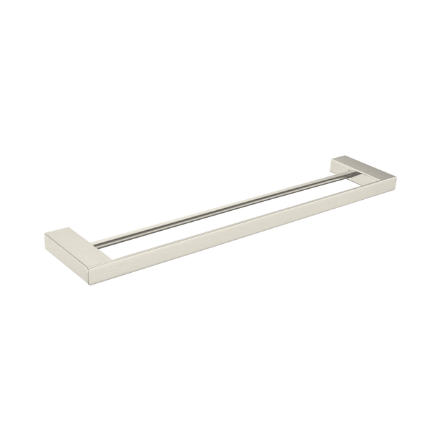 An image of Nero Tapware Celia Double Towel Rail 600mm Brushed Nickel