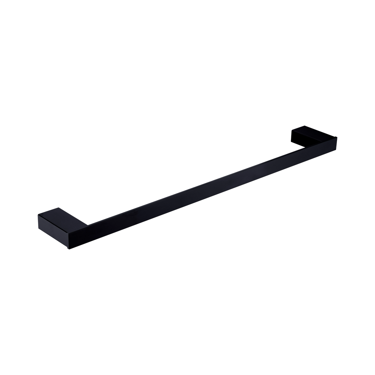 An image of Nero Tapware Celia Single Towel Rail 800mm Matte Black