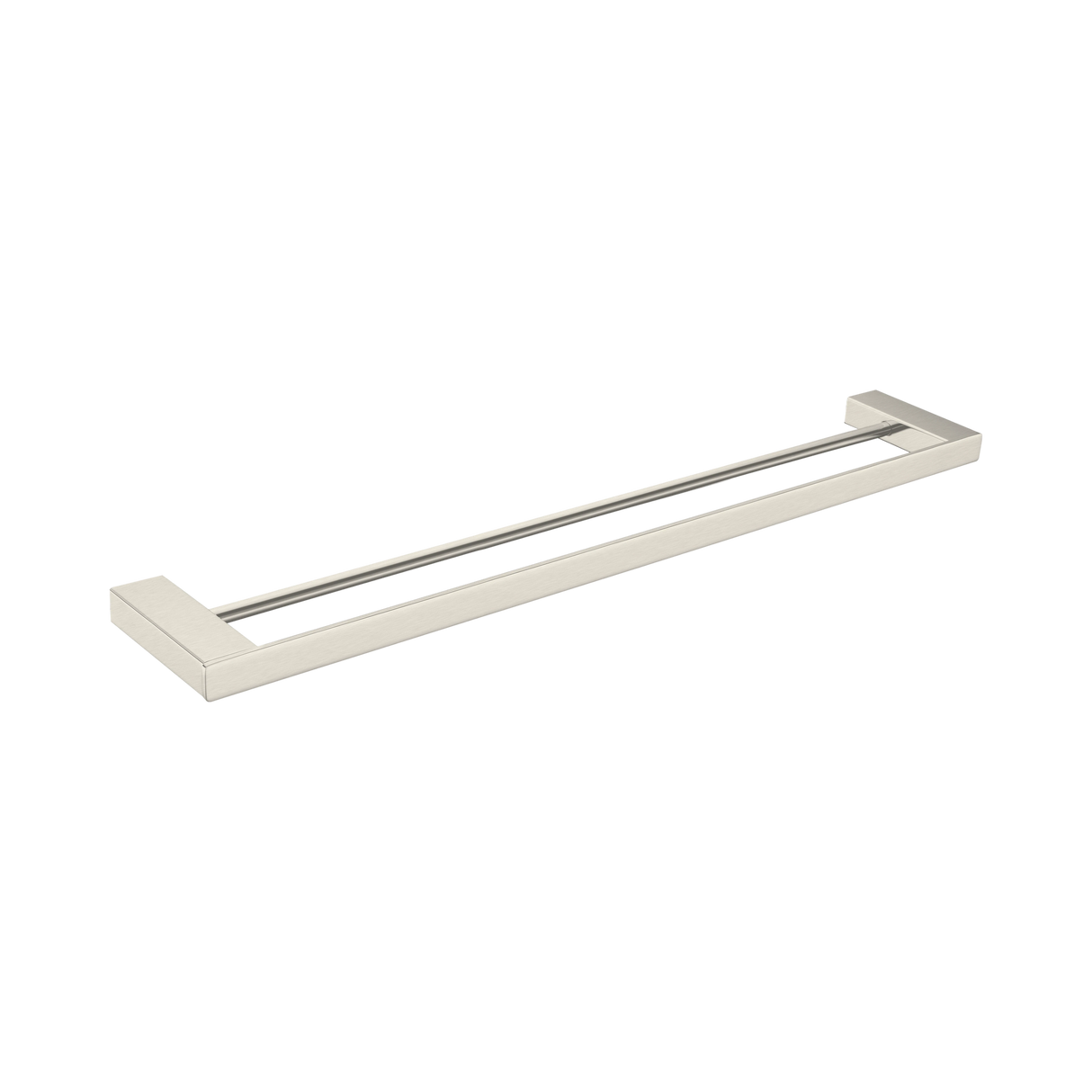 An image of Nero Tapware Celia Double Towel Rail 800mm Brushed Nickel