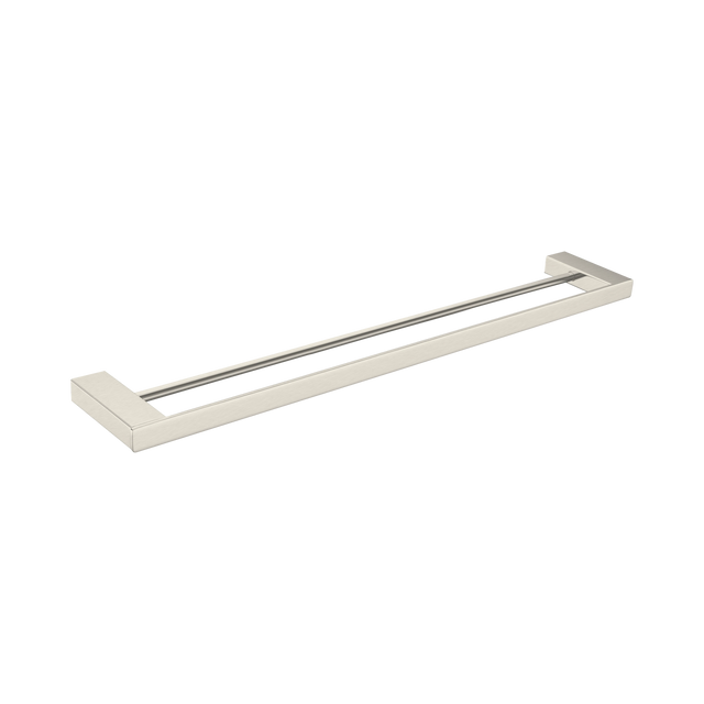 An image of Nero Tapware Celia Double Towel Rail 800mm Brushed Nickel