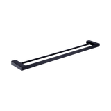 An image of Nero Tapware Celia Double Towel Rail 800mm Matte Black