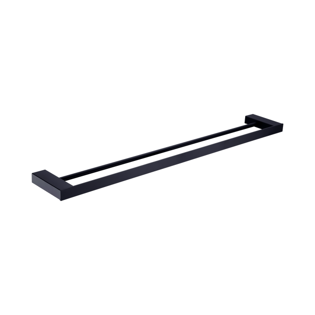 An image of Nero Tapware Celia Double Towel Rail 800mm Matte Black