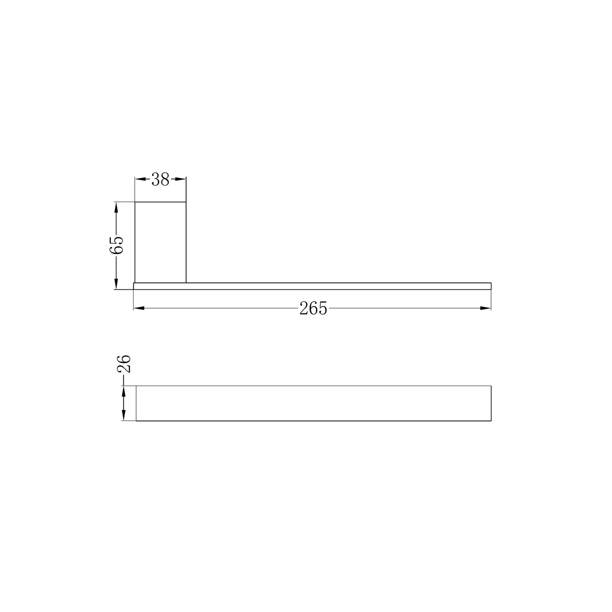 A line drawing of Nero Tapware Celia Hand Towel Rail Chrome