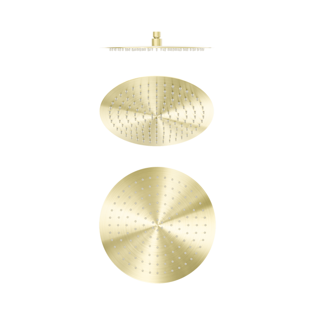 An image of Nero Tapware Zen SS316L 300mm Round Shower Head Brushed Gold