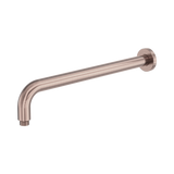 An image of Nero Tapware Zen SS316L Round Shower Arm 400mm Length Brushed Bronze