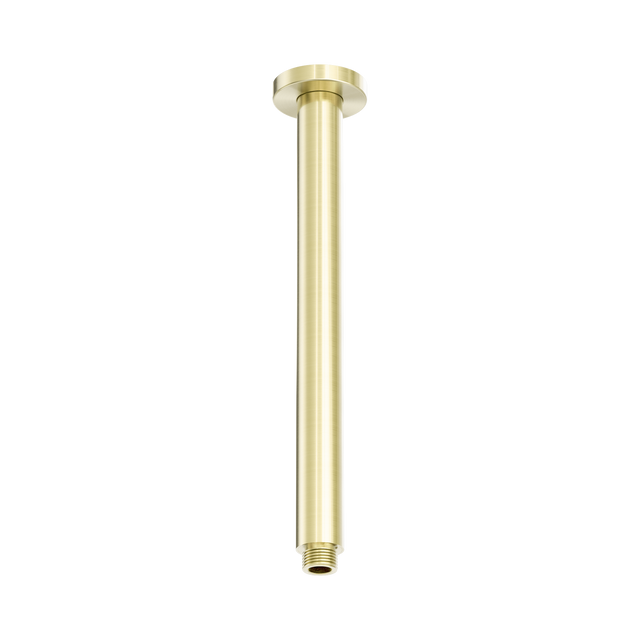 An image of Nero Tapware Zen SS316L Round Ceiling Arm 300mm Length Brushed Gold
