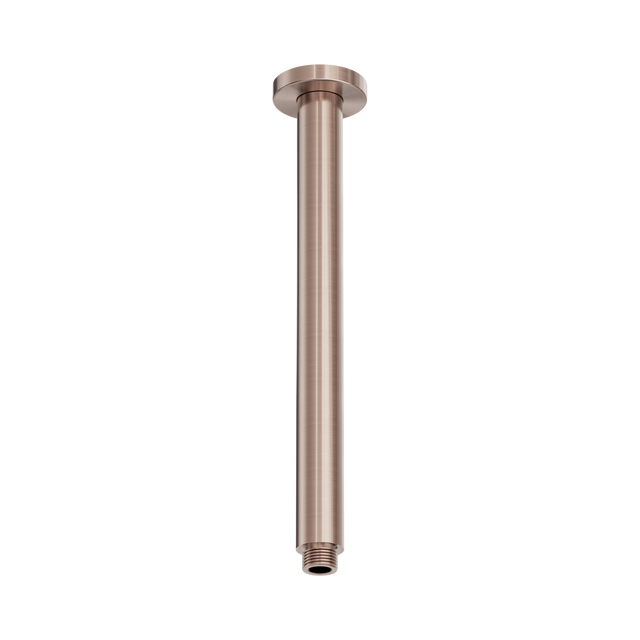 An image of Nero Tapware Zen SS316L Round Ceiling Arm 300mm Length Brushed Bronze