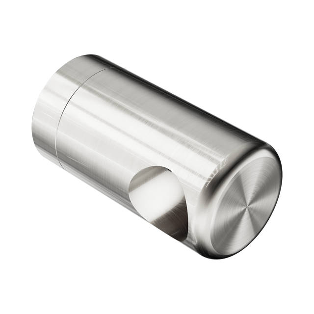 An image of Nero Tapware Mecca Care Make Your Own 25mm Grab Rail End Bracket Brushed Nickel