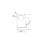 A line drawing of Nero Tapware Mecca Care Make Your Own 25mm Grab Rail End Bracket Brushed Bronze