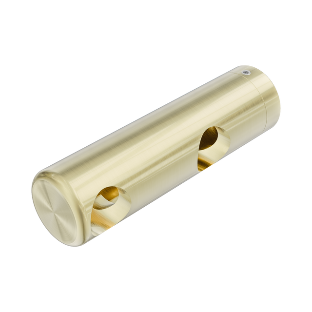 An image of Nero Tapware Mecca Care Make Your Own 25mm Grab Rail Double Towel Bracket Left Brushed Gold