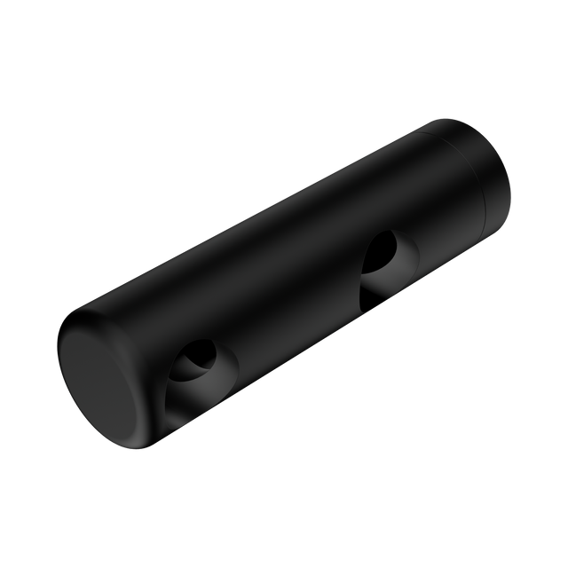 An image of Nero Tapware Mecca Care Make Your Own 25mm Grab Rail Double Towel Bracket Left Matte Black