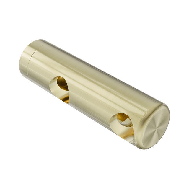 An image of Nero Tapware Mecca Care Make Your Own 25mm Grab Rail Double Towel Bracket Right Brushed Gold