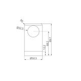 A line drawing of Nero Tapware Mecca Care Make Your Own 32mm Grab Rail End Bracket Gun Metal