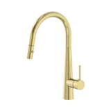 An image of Nero Tapware Dolce Pull Out Sink Mixer With Vegie Spray Function Brushed Gold