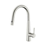 An image of Nero Tapware Dolce Pull Out Sink Mixer With Vegie Spray Function Brushed Nickel
