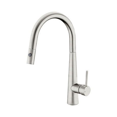 An image of Nero Tapware Dolce Pull Out Sink Mixer With Vegie Spray Function Brushed Nickel