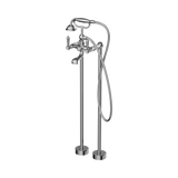 An image of Nero Tapware York Freestanding Bath Set With Metal Hand Shower Chrome