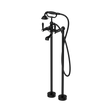 An image of Nero Tapware York Freestanding Bath Set With Metal Hand Shower Matte Black