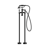 An image of Nero Tapware York Freestanding Bath Set With Metal Hand Shower Matte Black