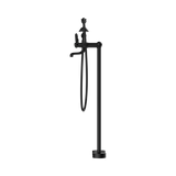 An image of Nero Tapware York Freestanding Bath Set With Metal Hand Shower Matte Black