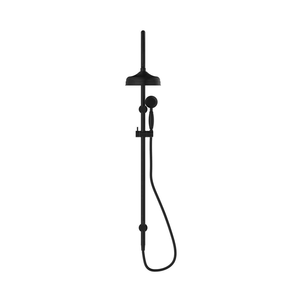 An image of Nero Tapware York Twin Shower With Metal Hand Shower Matte Black