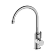 An image of Nero Tapware York Kitchen Mixer Gooseneck Spout With Metal Lever Chrome