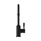 An image of Nero Tapware York Kitchen Mixer Gooseneck Spout With Metal Lever Matte Black