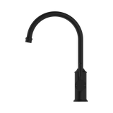 An image of Nero Tapware York Kitchen Mixer Gooseneck Spout With Metal Lever Matte Black