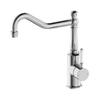 An image of Nero Tapware York Kitchen Mixer Hook Spout With White Porcelain Lever Chrome