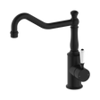 An image of Nero Tapware York Kitchen Mixer Hook Spout With White Porcelain Lever Matte Black