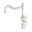 An image of Nero Tapware York Kitchen Mixer Hook Spout With Metal Lever Brushed Nickel